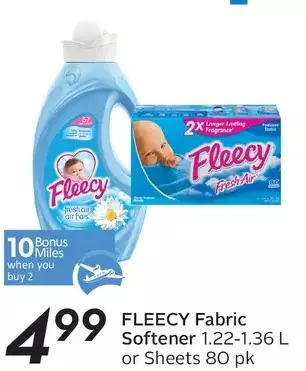 Sobeys Fleecy fabric softener or sheets offer