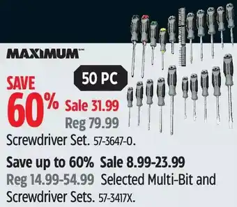 Canadian Tire Maximum screwdriver set offer