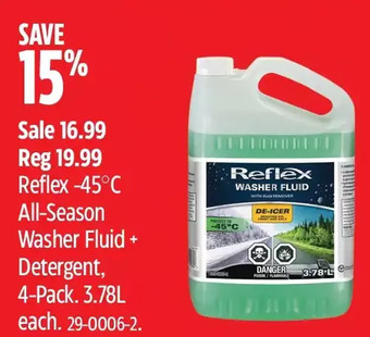 Canadian Tire Reflex -45°c all-season washer fluid + detergent offer