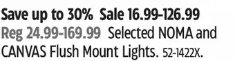 Canadian Tire Noam and canvas flush mount lights offer