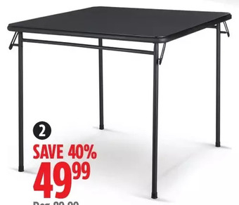 Canadian Tire 34" square folding card table offer