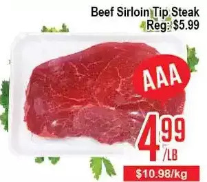 Skyland Foodmart Beef sirloin tip steak offer