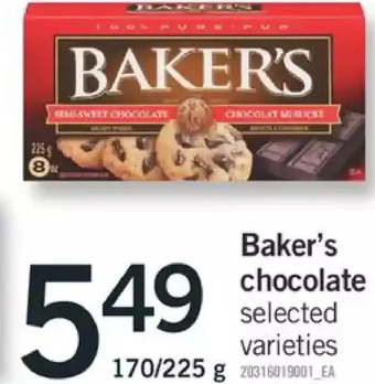 Fortinos Baker's chocolate offer