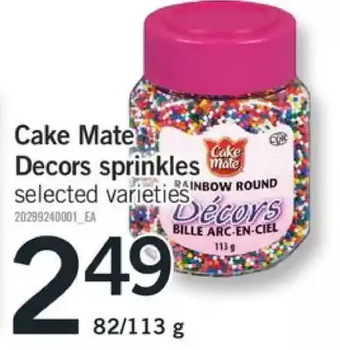 Fortinos Cake mate decors sprinkles offer