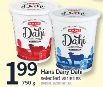 Fortinos Hans dairy dahi offer