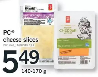 Fortinos Pc cheese slices offer