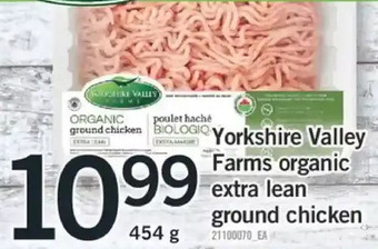 Fortinos Yorkshire valley farms organic extra lean ground chicken offer