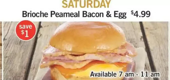 Fortinos Brioche peameal bacon & egg offer