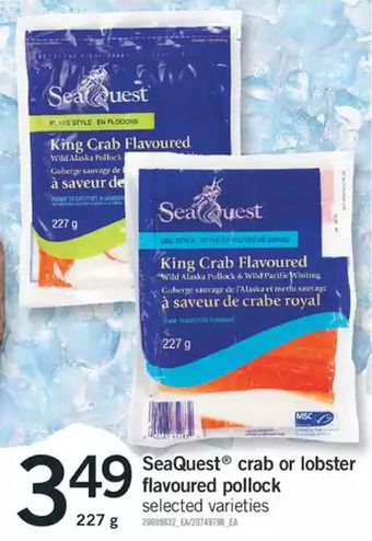 Fortinos Seaquest crab or lobster flavoured pollock offer
