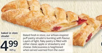 Fortinos Baked in store strudel offer