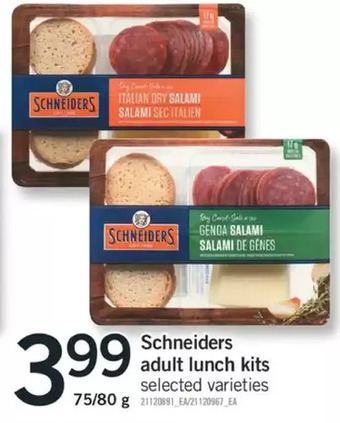 Fortinos Schneiders adult lunch kits offer