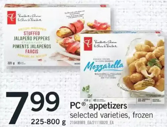 Fortinos Pc appetizers offer