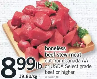 Fortinos Boneless beef stew meat offer