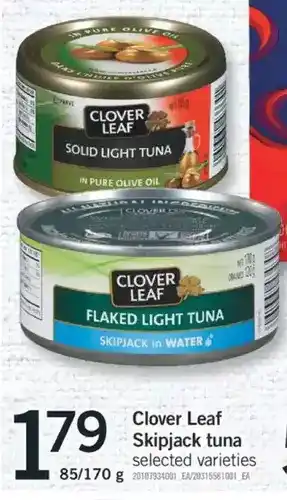 Fortinos Clover leaf skipjack tuna offer