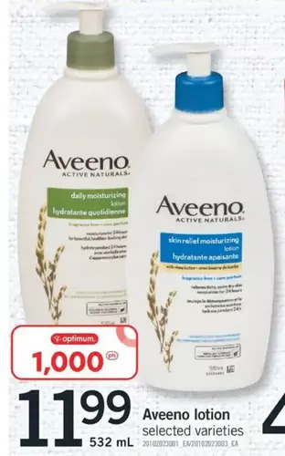 Fortinos Aveeno lotion offer