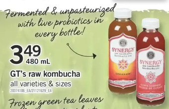 Fortinos Gt's raw kombucha offer