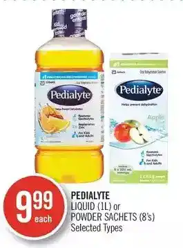 Shoppers Drug Mart Pedialyte liquid or powder sachets offer