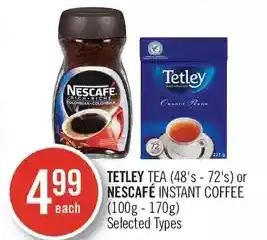 Shoppers Drug Mart Tetley tea or nescafé instant coffee offer