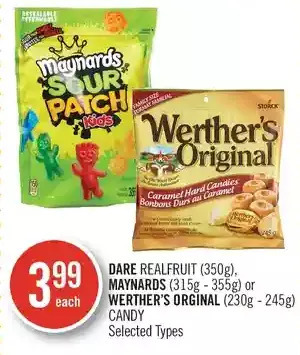 Shoppers Drug Mart Dare realfruit, maynards or werther's original candy offer