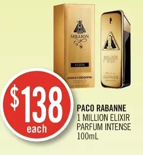 Shoppers Drug Mart Paco rabanne 1 million elixir parfum intense offer