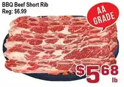 Top Food Supermarket Bbq beef short rib offer