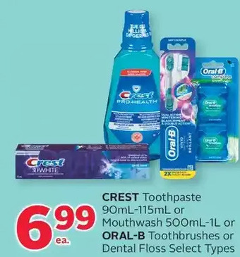 Rexall Crest toothpaste or mouthwash or oral-b toothbrushes or dental floss offer
