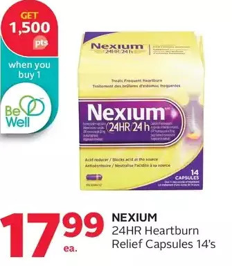Rexall Nexium 24hr heartburn relief capsules offer