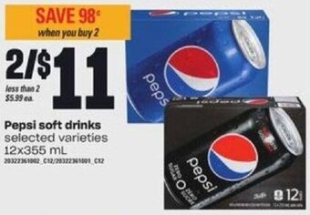 Loblaws Pepsi Soft Drinks 12x355ml offer