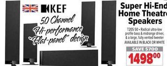 2001 Audio Video Kef super hi-end home theatre speakers offer
