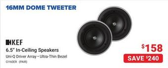 Visions Electronics Kef 6.5" in-ceiling speakers offer