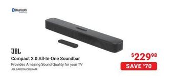 Visions Electronics Jbl compact 2.0 all-in-one soundbar offer