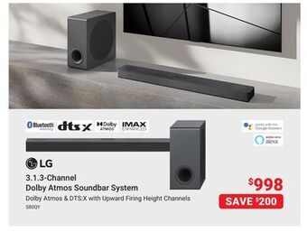 Visions Electronics Lg 3.1.3-channel dolby atmos soundbar system offer