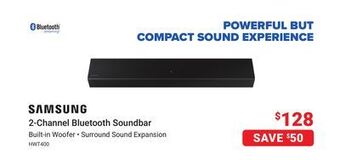 Visions Electronics Samsung 2-channel bluetooth soundbar offer