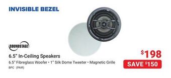 Visions Electronics Soundstage 6.5" in-ceiling speakers offer