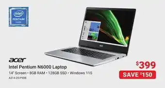 Visions Electronics Acer intel pentium n6000 laptop offer