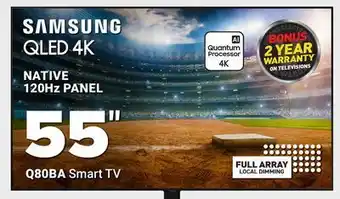 Visions Electronics Samsung native 120hz panel q80ba smart tv 55" offer