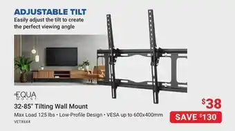 Visions Electronics Equa mount vetx6x4 32-85" tilting wall mount offer