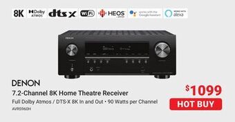 Visions Electronics Denon 7.2-channel 8k home theatre receiver offer