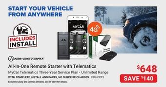 Visions Electronics Idatastart all-in-one remote starter with telematics offer