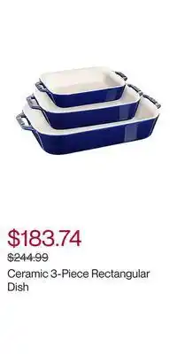 Hudson's Bay Ceramic 3-piece rectangular dish offer