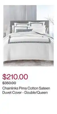 Hudson's Bay Chainlinks pima cotton sateen duvet cover - double/queen offer
