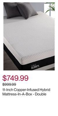 Hudson's Bay 11-inch copper-infused hybrid mattress-in-a-box - double offer