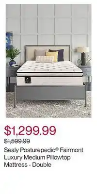 Hudson's Bay Sealy posturepedic® fairmont luxury medium pillowtop mattress - double offer