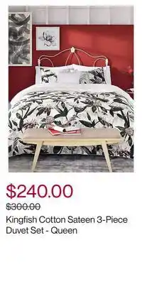 Hudson's Bay Kingfish cotton sateen 3-piece duvet set - queen offer