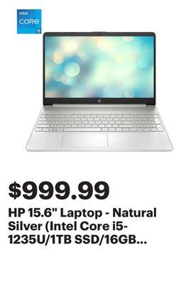 Best Buy Hp 15.6" laptop - natural silver (intel core i5-1235u/1tb ssd/16gb ram/windows 11) offer