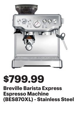 Best Buy Breville barista express espresso machine (bes870xl) - stainless steel offer