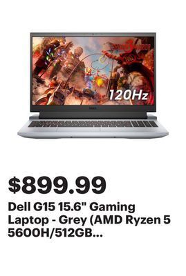 Best Buy Dell g15 15.6" gaming laptop - grey (amd ryzen 5 5600h/512gb ssd/8gb ram/rtx 3050/win 11) offer