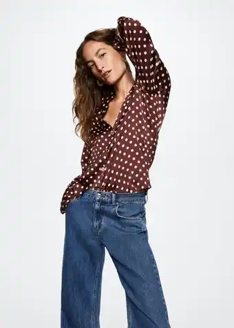 Mango Polka-dot satin-finish shirt offer