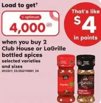Loblaws Club House Or Lagrille Bottled Spices offer