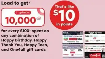 Loblaws Happy Birthday, Happy Thank You, Happy Teen, And One4all Gift Cards offer